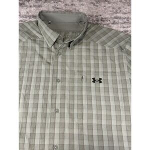 Under Armour Shirt Mens Large Green‎ Lightweight  Fishing Short Sleeve Vented
